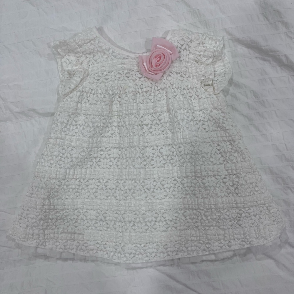 White Dress with pink rose